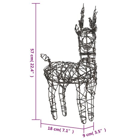 Kerstversiering rendieren en sleeën 320 LED&apos;s rattan warmwit 12