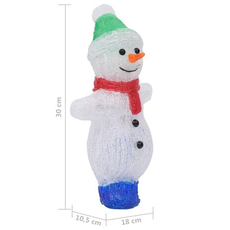 Kerstfiguur sneeuwman LED binnen en buiten 30 cm acryl 9