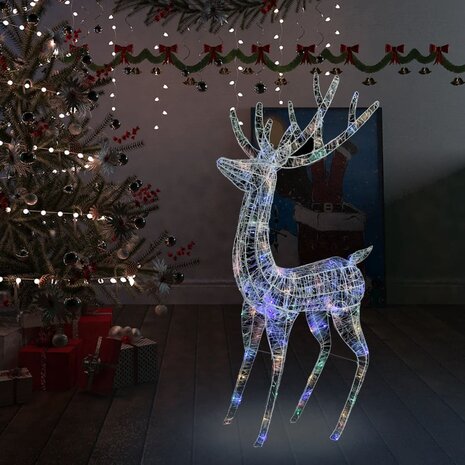 Kerstdecoratie rendier 250 LED&apos;s meerkleurig 180 cm acryl 1