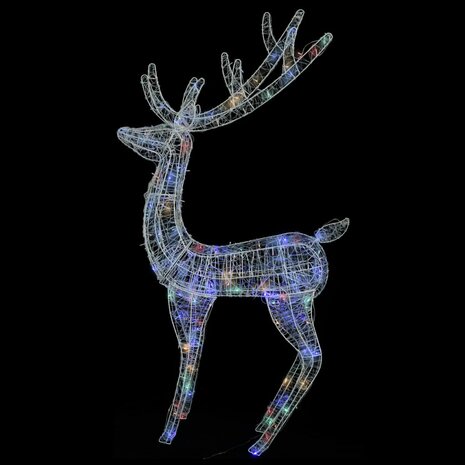 Kerstdecoratie rendier 250 LED&apos;s meerkleurig 180 cm acryl 4