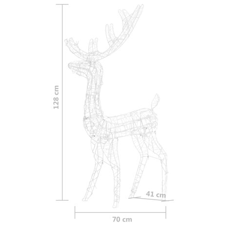 Kerstversiering rendierfamilie 300 LED&apos;s warmwit acryl 12