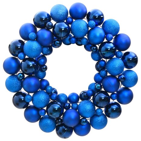 Kerstkrans 45 cm polystyreen blauw 1