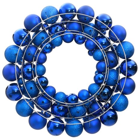 Kerstkrans 45 cm polystyreen blauw 2