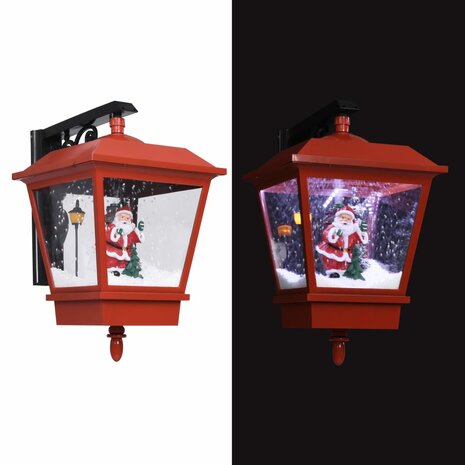 Kerstwandlamp met LED-lampjes en kerstman 40x27x45 cm rood 1