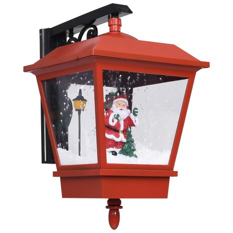 Kerstwandlamp met LED-lampjes en kerstman 40x27x45 cm rood 2