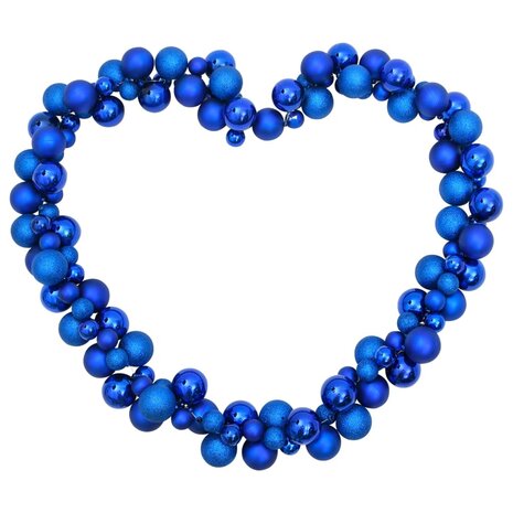 Kerstslinger ballen 175 cm polystyreen blauw 3