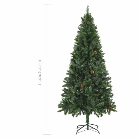 Kunstkerstboom met dennenappels 180 cm groen 8