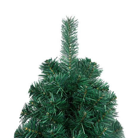 Kunstkerstboom met verlichting en kerstballen half 210 cm groen 7