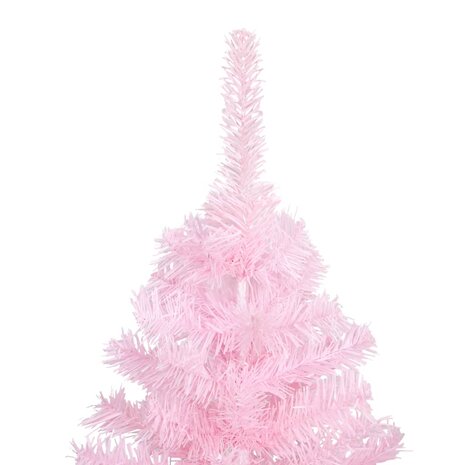 Kunstkerstboom met verlichting en kerstballen 180 cm PVC roze 4