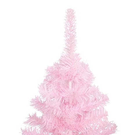 Kunstkerstboom met verlichting en kerstballen 240 cm PVC roze 3