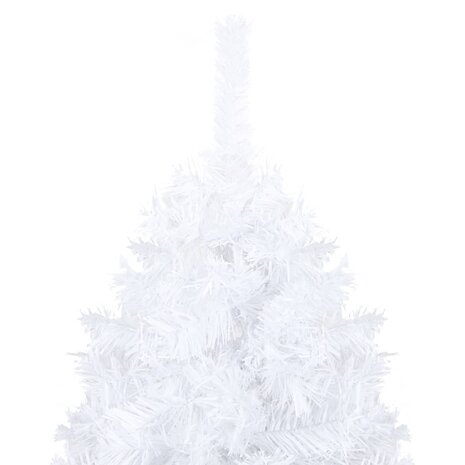 Kunstkerstboom met verlichting en kerstballen 150 cm PVC wit 3