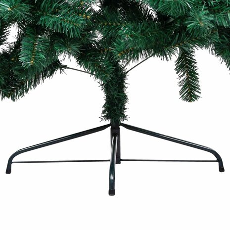 Kunstkerstboom met verlichting en kerstballen half 210 cm groen 5