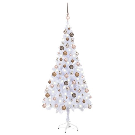 Kunstkerstboom met verlichting en kerstballen 620 takken 180 cm 1