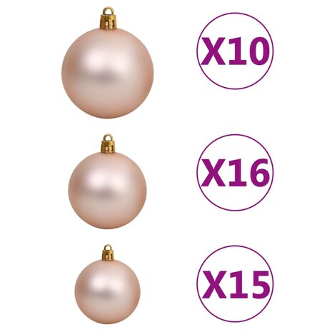 Kunstkerstboom met verlichting en kerstballen 910 takken 210 cm 8