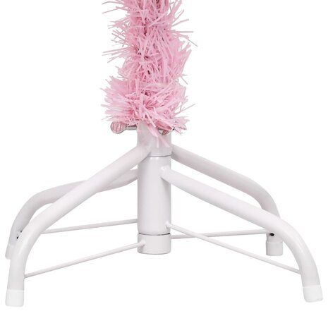 Kunstkerstboom met verlichting en kerstballen 120 cm PVC roze 4