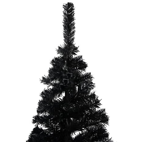 Kunstkerstboom met verlichting en kerstballen 240 cm PVC zwart 3