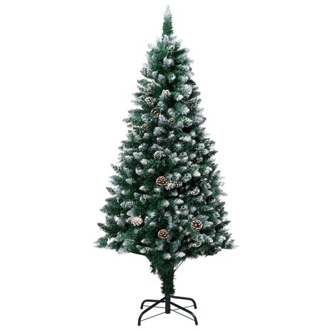 Kunstkerstboom met verlichting kerstballen dennenappels 210 cm 2