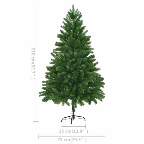 Kunstkerstboom met verlichting en kerstballen 210 cm groen 12