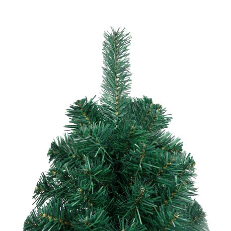 Kunstkerstboom met verlichting en kerstballen half 120 cm groen 7