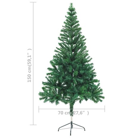 Kunstkerstboom met verlichting en kerstballen 380 takken 150 cm 12