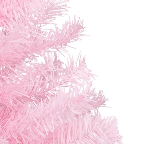 Kunstkerstboom met verlichting en kerstballen 240 cm PVC roze 3