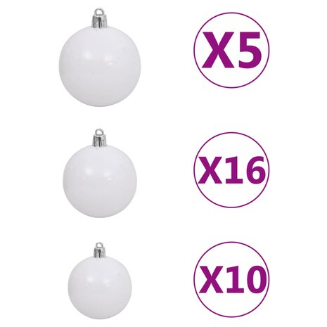 Kunstkerstboom met verlichting en kerstballen 210 cm PVC blauw 9