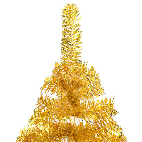 Kunstkerstboom met verlichting en kerstballen 120 cm PET goud 2