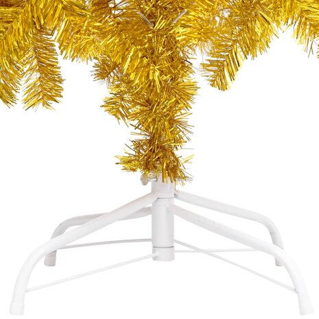 Kunstkerstboom met verlichting en kerstballen 120 cm PET goud 4