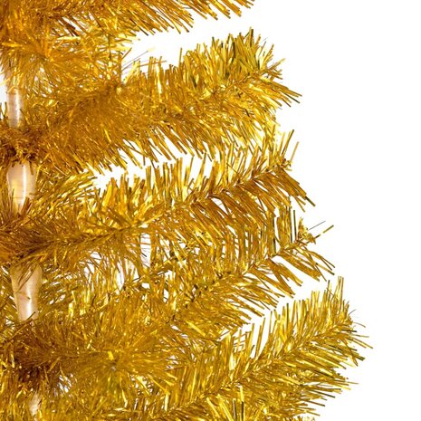 Kunstkerstboom met verlichting en kerstballen 150 cm PET goud 2