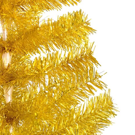 Kunstkerstboom met verlichting en kerstballen 180 cm PET goud 2