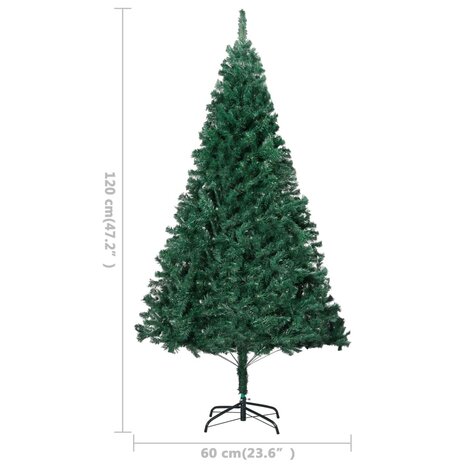 Kunstkerstboom met verlichting en kerstballen 120 cm PVC groen 12