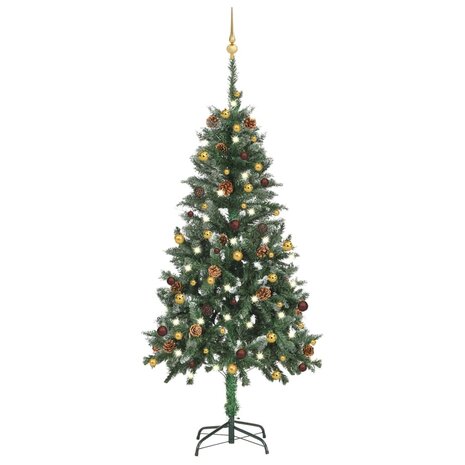 Kunstkerstboom met verlichting en kerstballen 150 cm 1