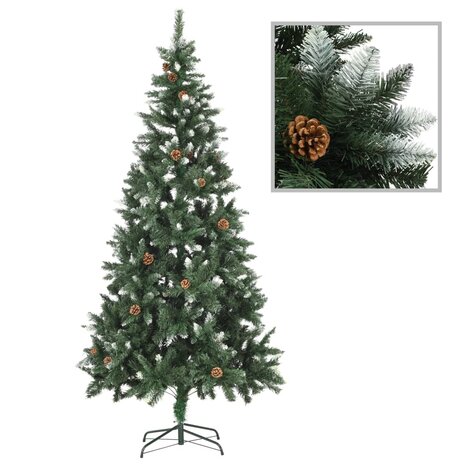 Kunstkerstboom met verlichting en kerstballen 210 cm 2