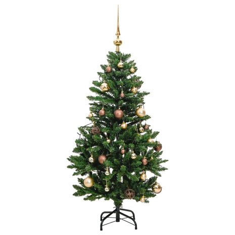 Kunstkerstboom met scharnieren 150 LED&apos;s en kerstballen 150 cm 4