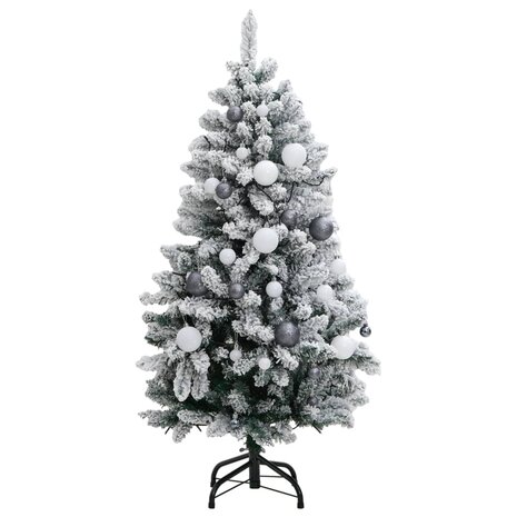 Kunstkerstboom met scharnieren 150 LED&apos;s en kerstballen 150 cm 4