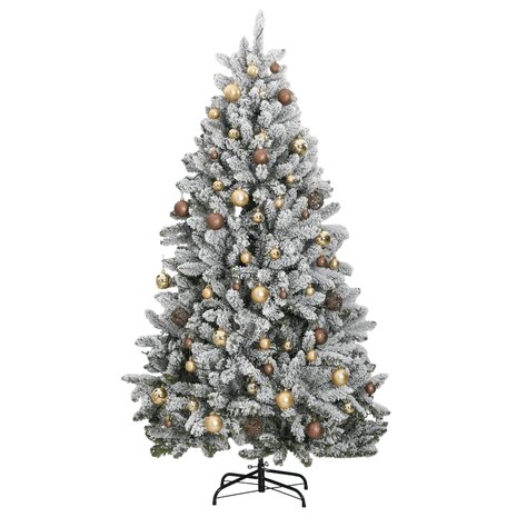 Kunstkerstboom met scharnieren 300 LED&apos;s en kerstballen 180 cm 4