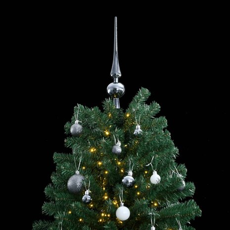 Kunstkerstboom met scharnieren 300 LED&apos;s en kerstballen 240 cm 2