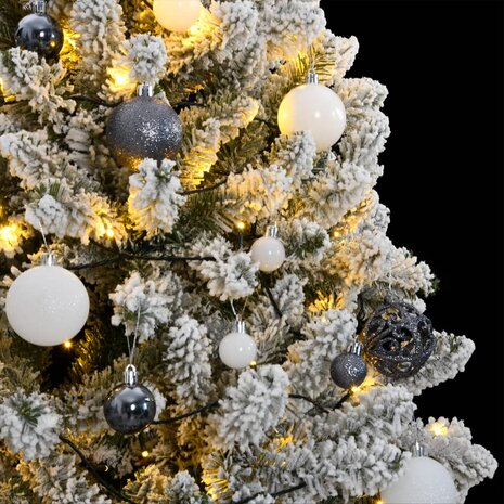 Kunstkerstboom met scharnieren 300 LED&apos;s en kerstballen 180 cm 3