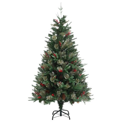 Kerstboom met dennenappels 150 cm PVC en PE groen 2