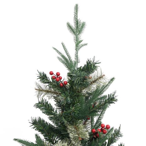 Kerstboom met dennenappels 150 cm PVC en PE groen 4