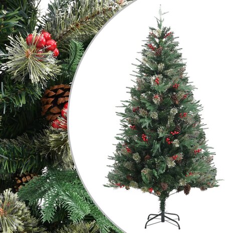 Kerstboom met dennenappels 195 cm PVC en PE groen 1