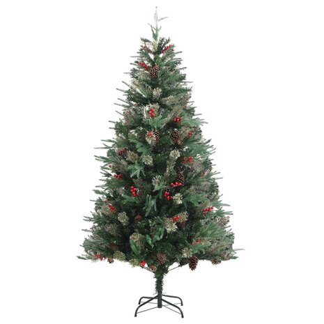 Kerstboom met dennenappels 195 cm PVC en PE groen 2