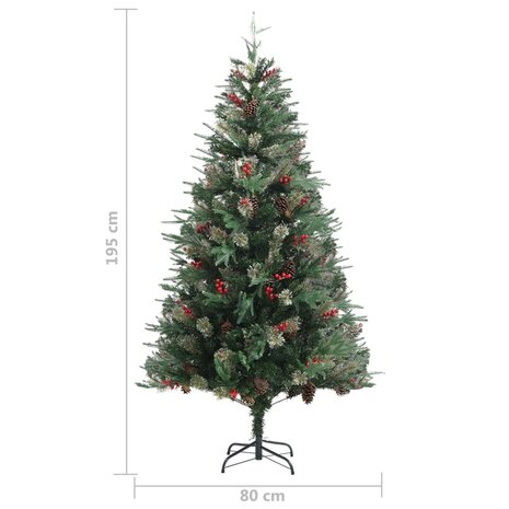 Kerstboom met dennenappels 195 cm PVC en PE groen 6