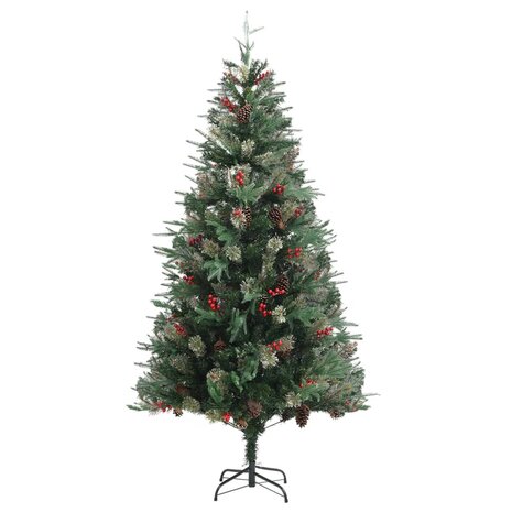 Kerstboom met dennenappels 225 cm PVC en PE groen 2