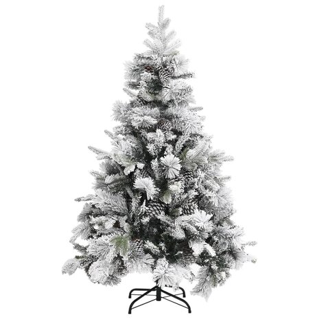 Kerstboom met dennenappels en sneeuw 150 cm PVC en PE 2