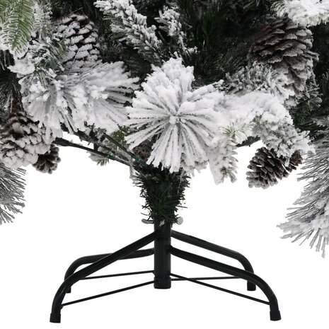 Kerstboom met dennenappels en sneeuw 150 cm PVC en PE 5