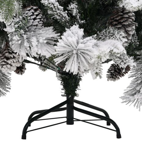 Kerstboom met dennenappels en sneeuw 195 cm PVC en PE 4