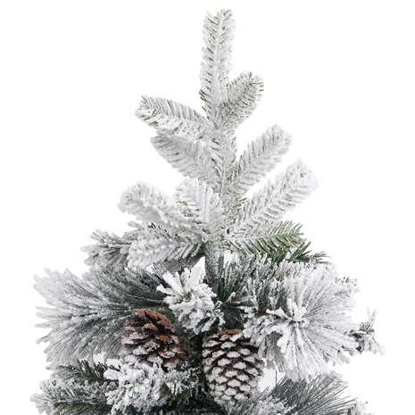 Kerstboom met dennenappels en sneeuw 225 cm PVC en PE 5