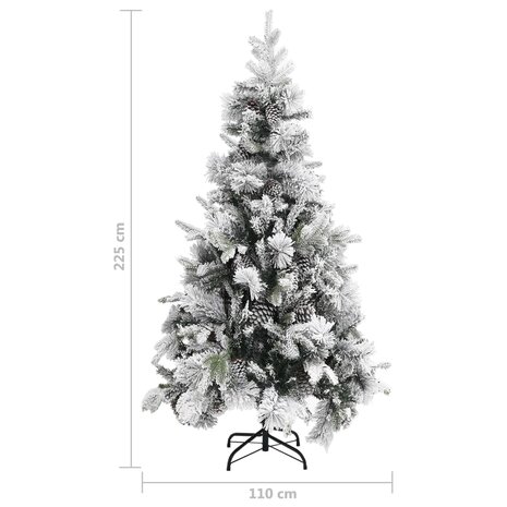 Kerstboom met dennenappels en sneeuw 225 cm PVC en PE 6