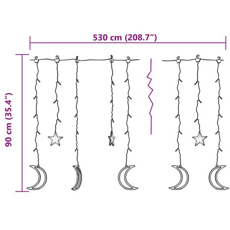 Lichtslinger ster en maan 345 LED&apos;s meerkleurig 7